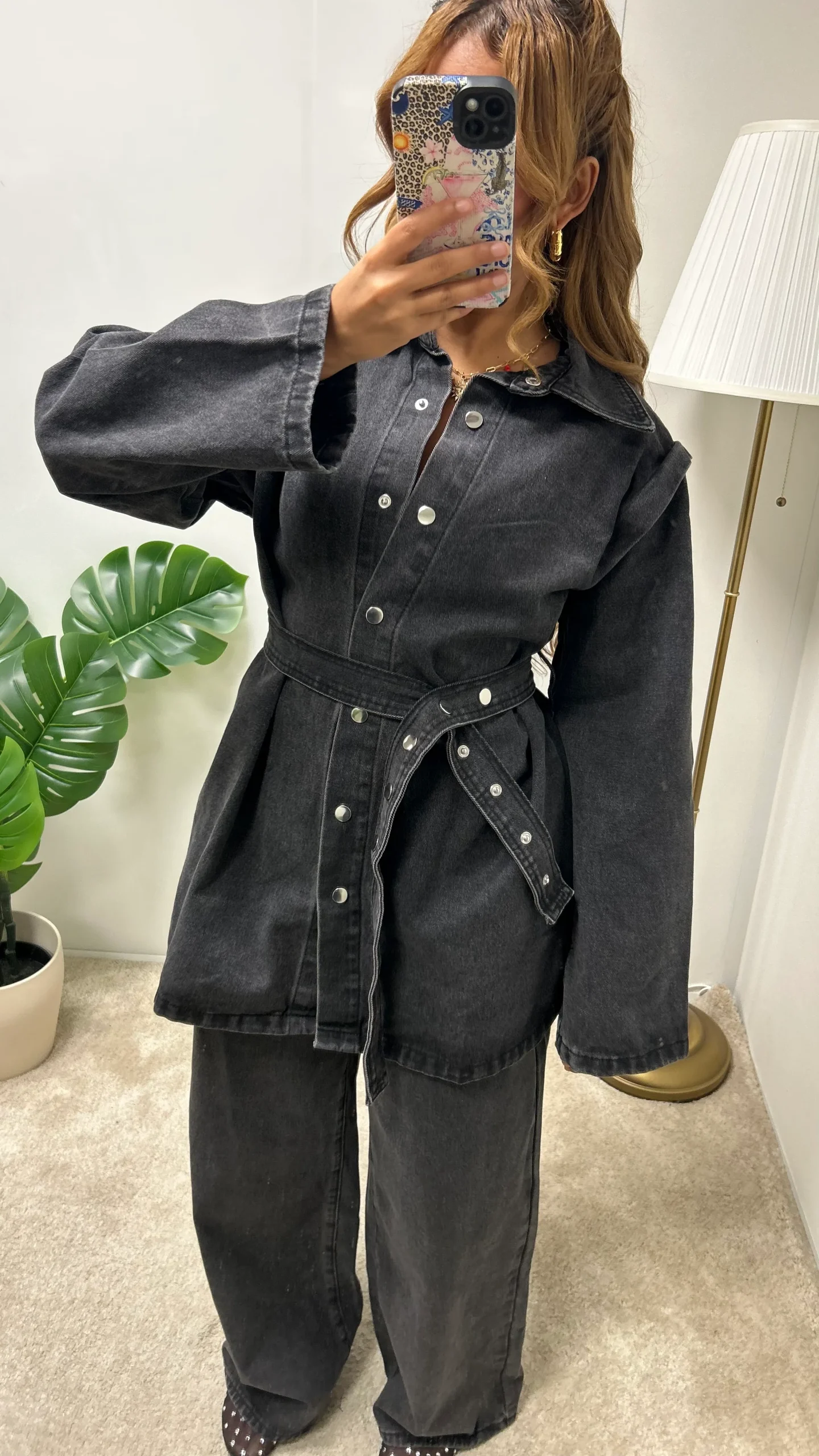 Veste boutonné en jeans SYRIELLE (gris) – Image 3