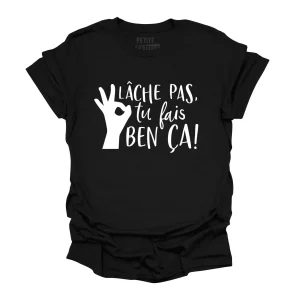 TSHIRT COL ROND | Lâche pas, tu fais ben ça