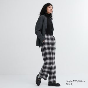 Pantalons Uniqlo Flannel Femme Grise G7908513
