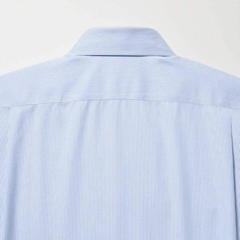 Chemises Uniqlo Super Non Iron Coupe Régulière Rayé Semi Cutaway Collar Homme Bleu T0863417 – Image 3