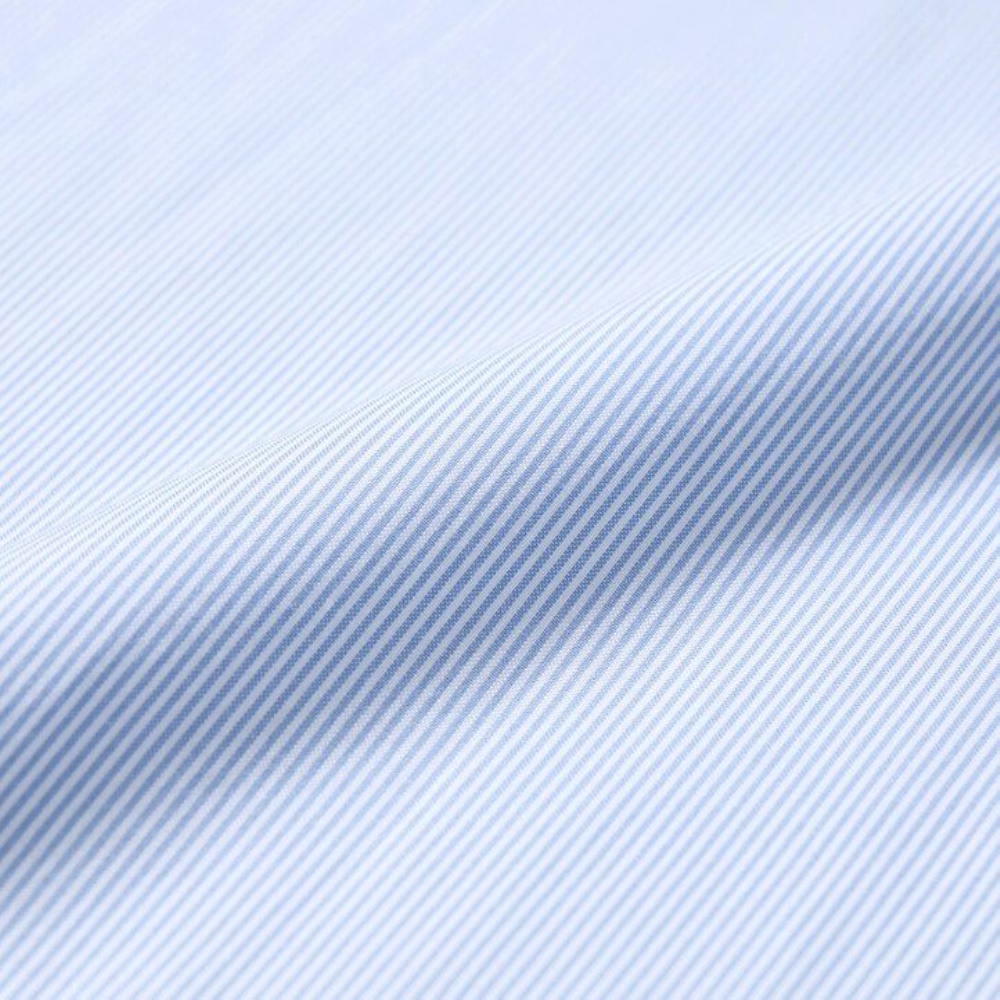 Chemises Uniqlo Super Non Iron Coupe Régulière Rayé Semi Cutaway Collar Homme Bleu T0863417 – Image 4