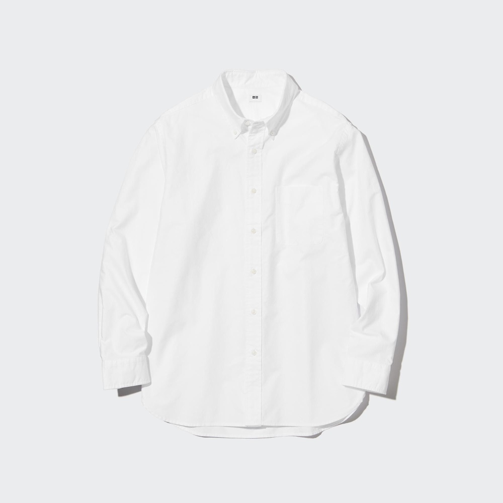 Chemises Uniqlo Coupe Régulière Oxford Button Down Collar Homme Blanche Z4916873
