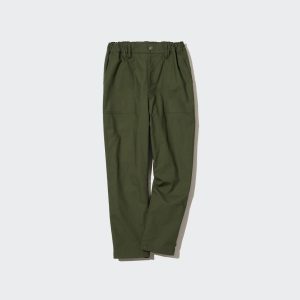 Pantalons Uniqlo Stretch Warm Doublée Baker Enfant Vert Olive O4268703