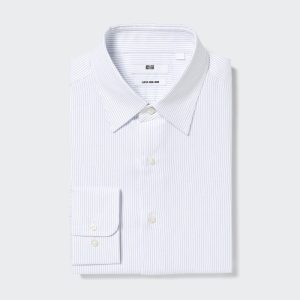 Chemises Uniqlo Super Non Iron Coupe Régulière Rayé Regular Collar Homme Bleu G6053972
