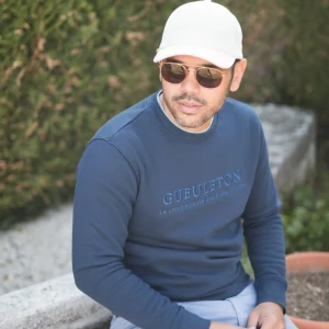 Sweat ton sur ton Gueuleton – Bleu marine – La communauté des Bons Vivants