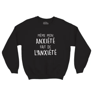 XL | Coton ouaté noir - Même mon anxiété fait de l'anxiété