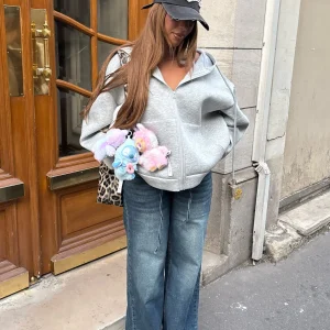 Gilet oversize à capuche nora