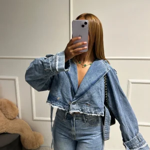 Veste en jeans courte Mila foncé LY142