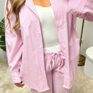 Ensemble rayé chemise et pantalon Claudia