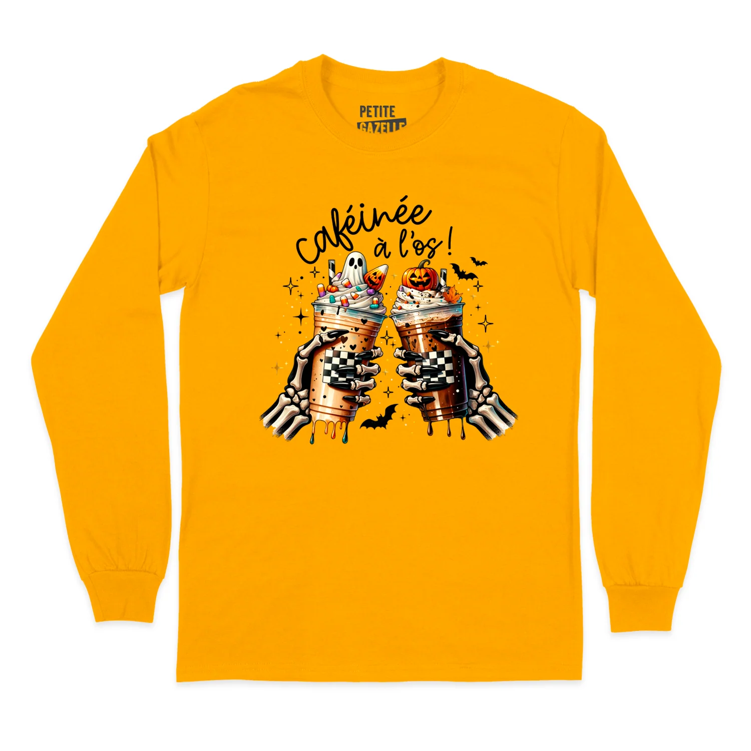 T-SHIRT À MANCHES LONGUES | Caféinée à l'os – Image 3