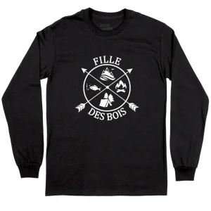 XXL - T-shirt manches longues noir - Fille des bois