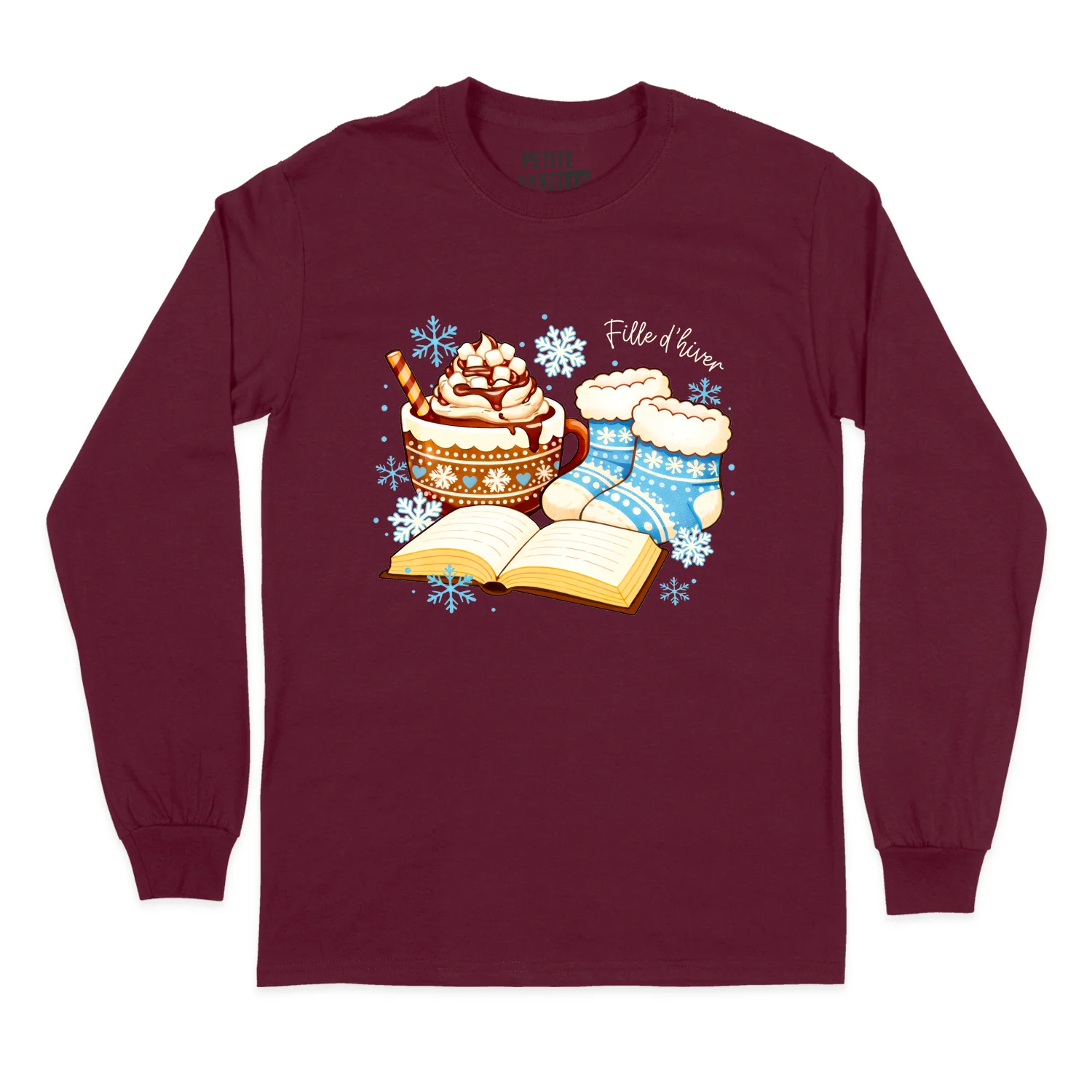 T-SHIRT À MANCHES LONGUES | Chocolat chaud et bas de laine – Image 6