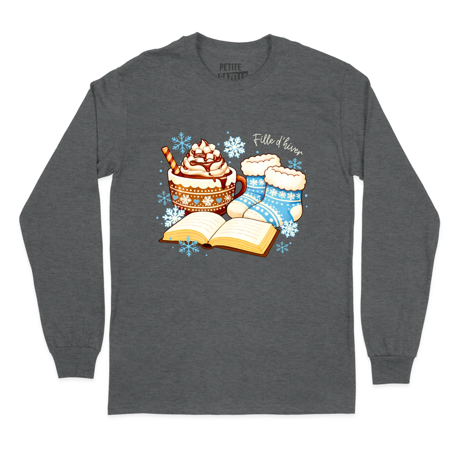 T-SHIRT À MANCHES LONGUES | Chocolat chaud et bas de laine – Image 3