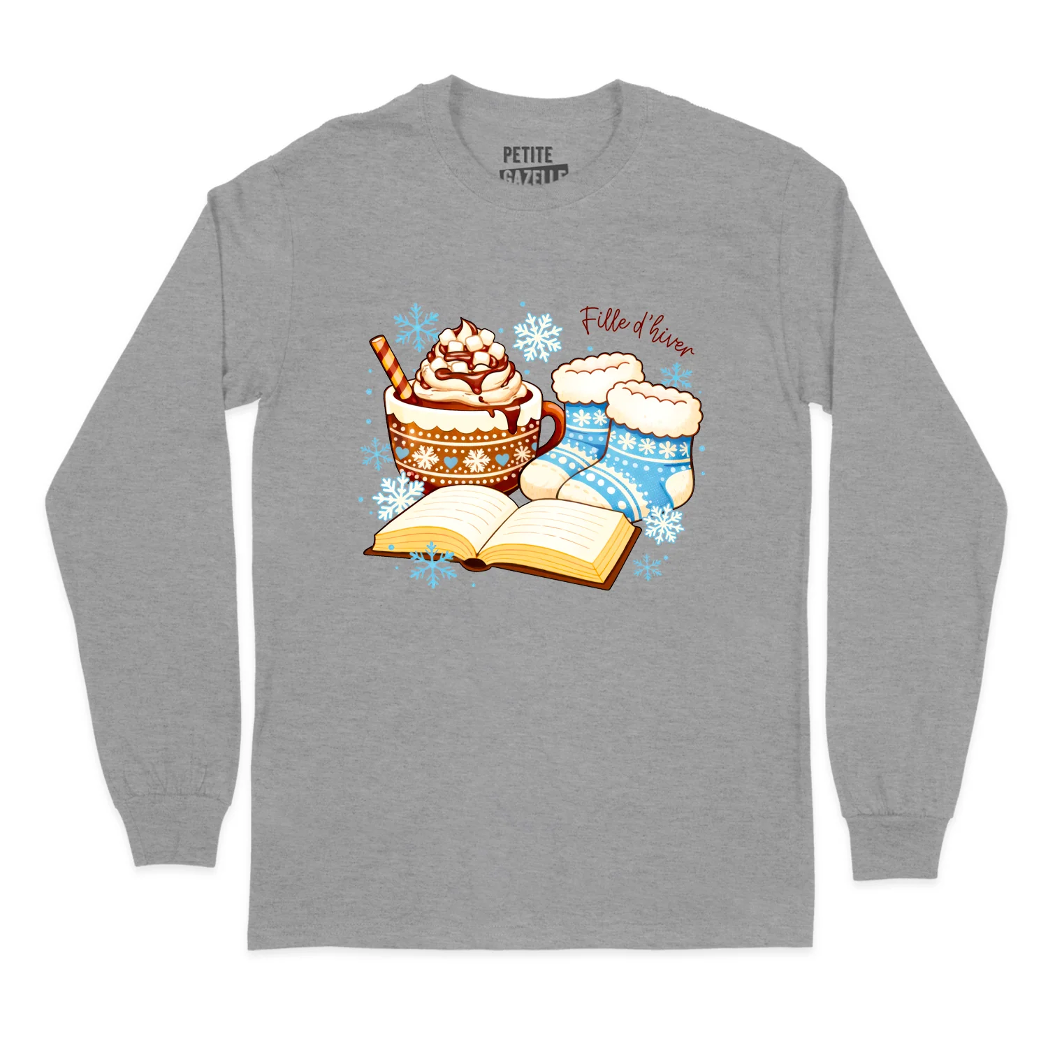 T-SHIRT À MANCHES LONGUES | Chocolat chaud et bas de laine – Image 4