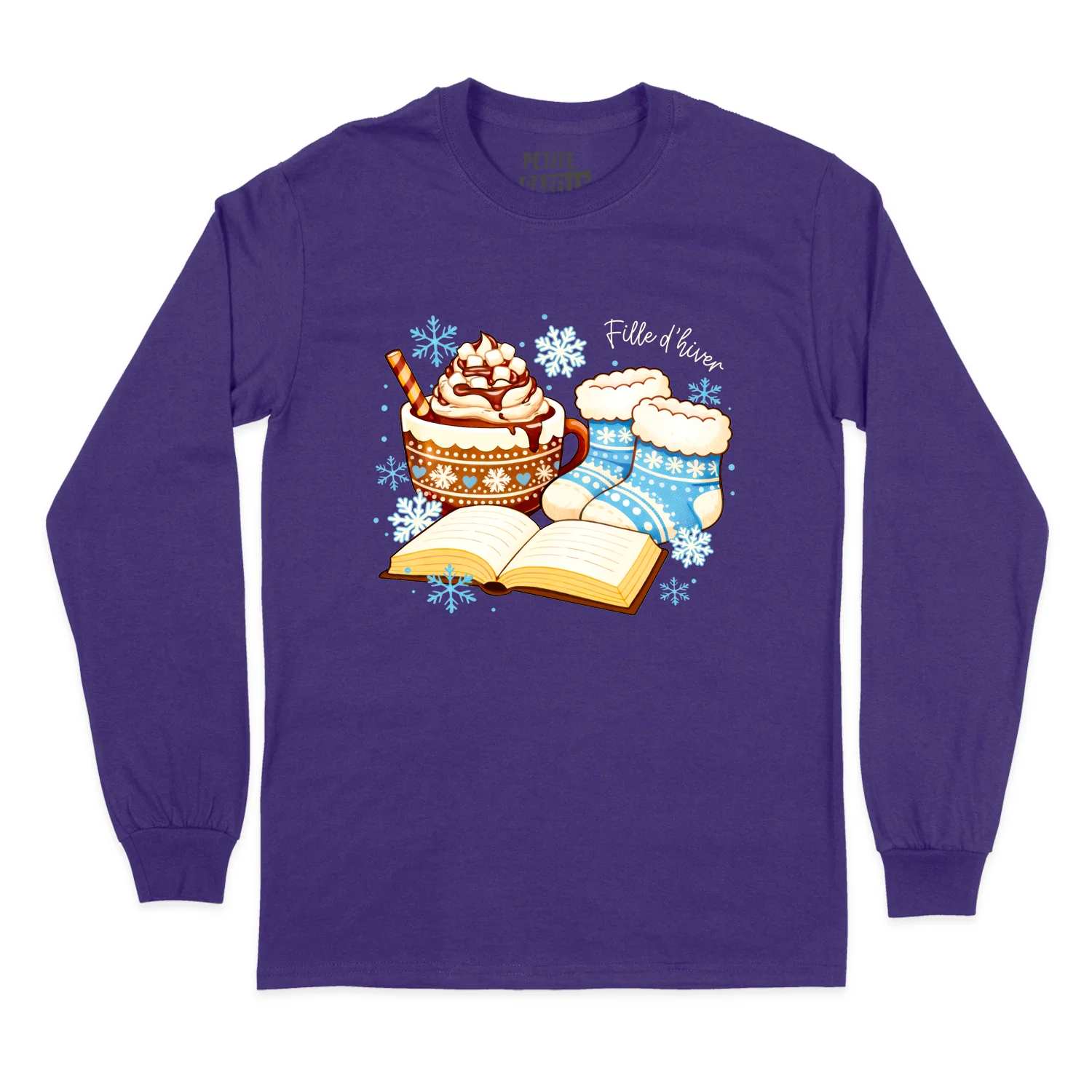 T-SHIRT À MANCHES LONGUES | Chocolat chaud et bas de laine – Image 5