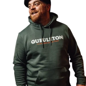 Sweat à capuche Gueuleton vert kaki unisex