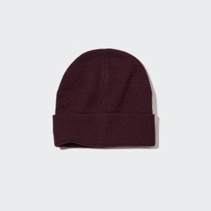 Casquette Uniqlo Heattech Femme Bordeaux E9680342