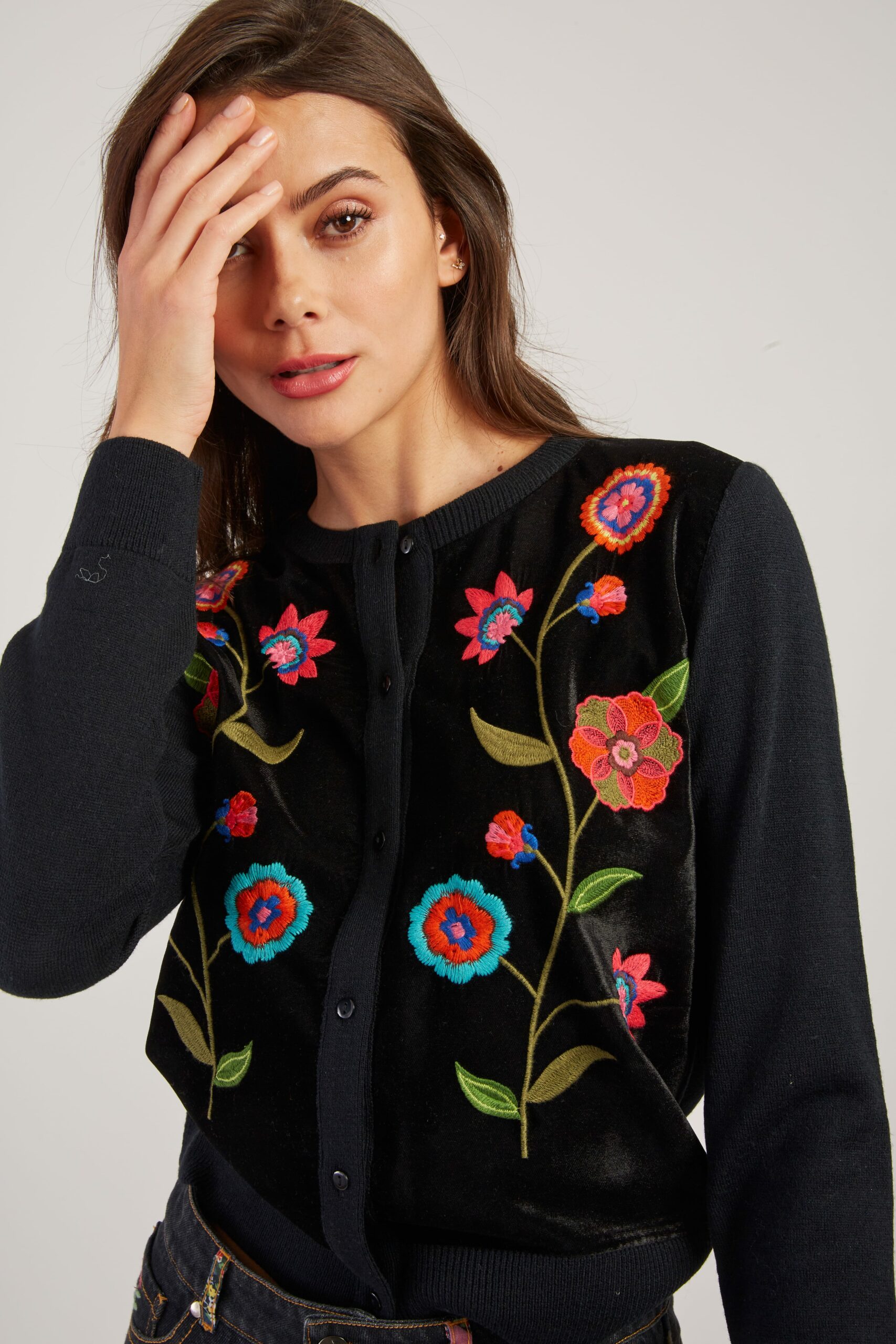 Gilet Brodé fleurs – Image 3