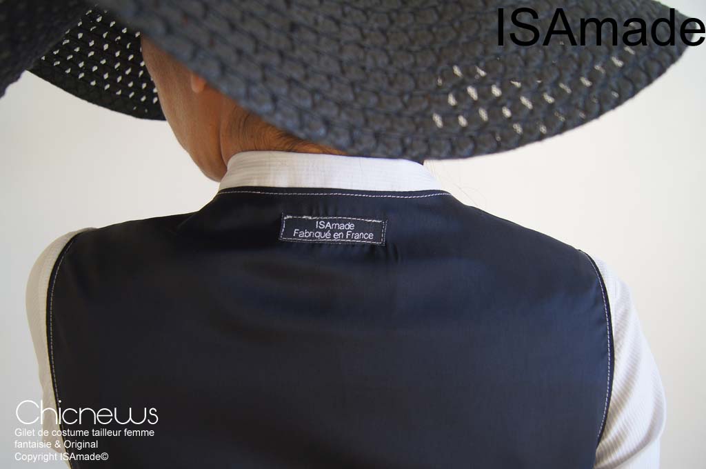 Gilet sans manches fantaisie Original noir Pois dentelle – Image 4