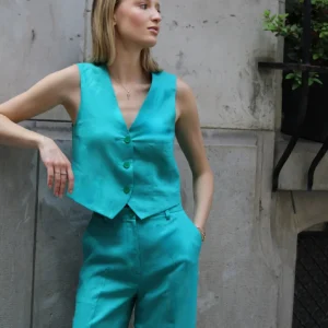 Gilet Capucine - Vert Tropical Cassis