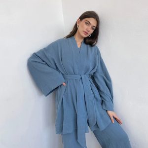 Pyjama Kimono en coton femme