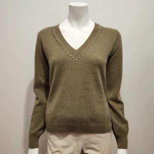 Pull cachemire kaki clair