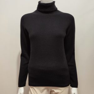 Col Roulé Noir en cachemire