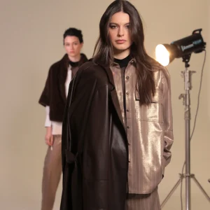 Veste cappuccino Cléa épaules ajourées