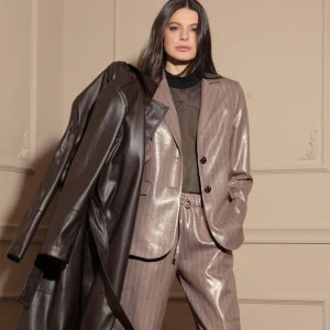 Veste blazer rayé Ana Cappuccino