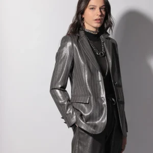 Blazer rayé Ana Bleu acier