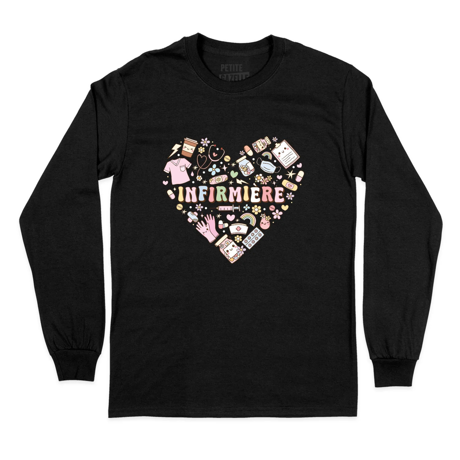 T-SHIRT À MANCHES LONGUES | Infirmière Coeur – Image 2