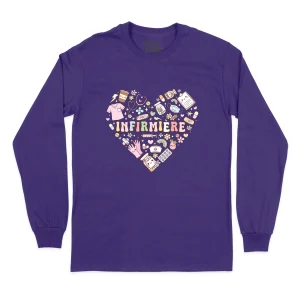 T-SHIRT À MANCHES LONGUES | Infirmière Coeur