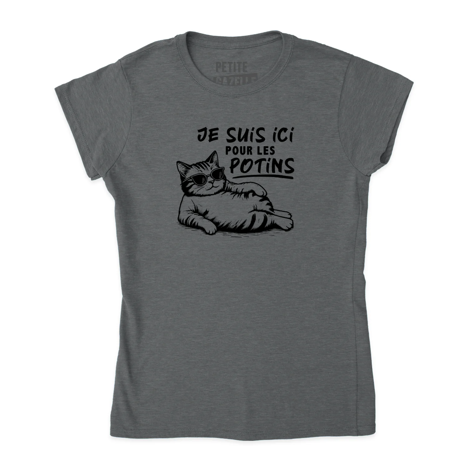 TSHIRT AJUSTÉ | Je suis ici pour les potins – Image 2