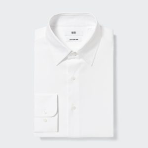 Chemises Uniqlo Super Non Iron Regular FiT-Shirt Regular Collar Homme Blanche M9746158