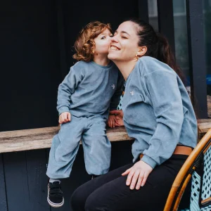 Duo sweat femme et enfant velours orage