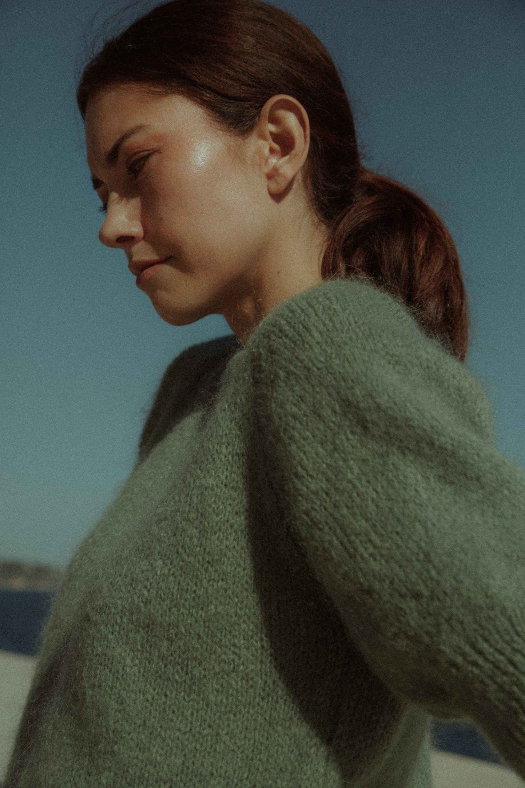 Pull Liza en mohair à manches courtes jade – Image 2