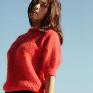 Pull Liza en mohair à manches courtes