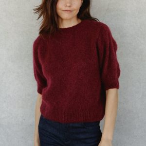 Pull Liza en mohair à manches courte Wine