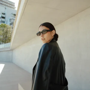 Trench Bruna en cuir vegan Noir