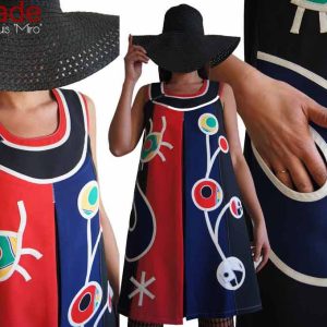 Robe Trapèze Rouge Bleu Noir inspiration Miro