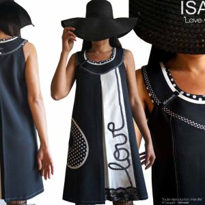 Robe chic Originale pois créateur couture Taille 48/50