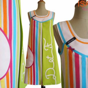 Robe Colorée Printemps 2016 Vert écru rayure multicolore