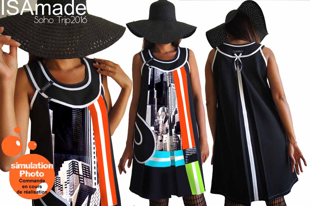 Robe trapèze Pop Imprimé New York style Arty