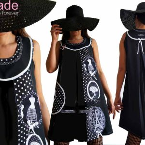 Robe Trapèze noire Paris Couture chic grande taille