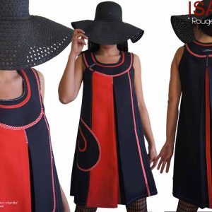 Robe Trapèze Rouge Noire Pois créateur