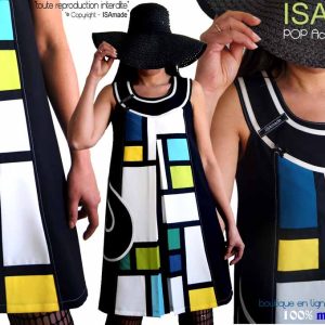 Robe colorée Trapèze Graphique Sixties