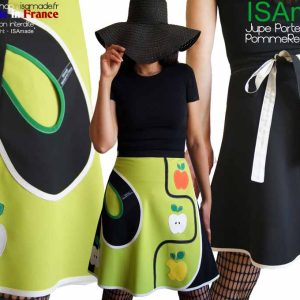 Jupe Portefeuille Pomme vert anis Seventies made in France
