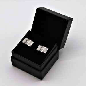 Boutons de Manchette Rectangles en Acier – Élégance Italienne Classique