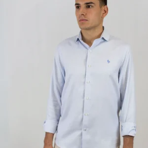 Chemise Murchisson Patadegayo — Blanc chic micro motif bleu