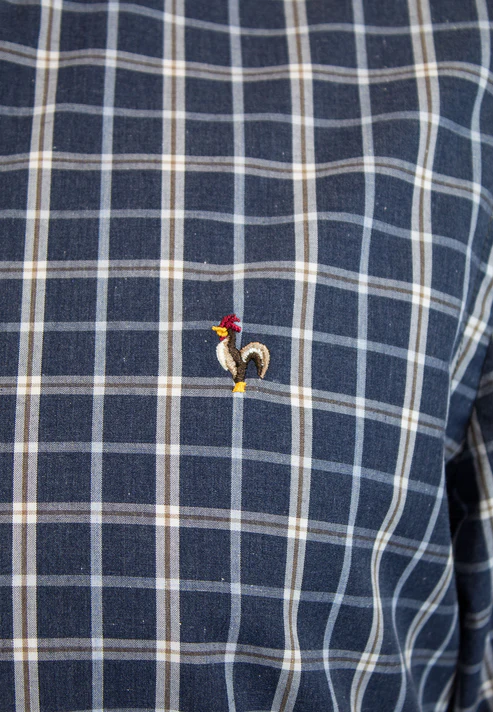 Chemise Jérôme – Carreaux Bleu et Rayures Marron Patadegayo – Image 3